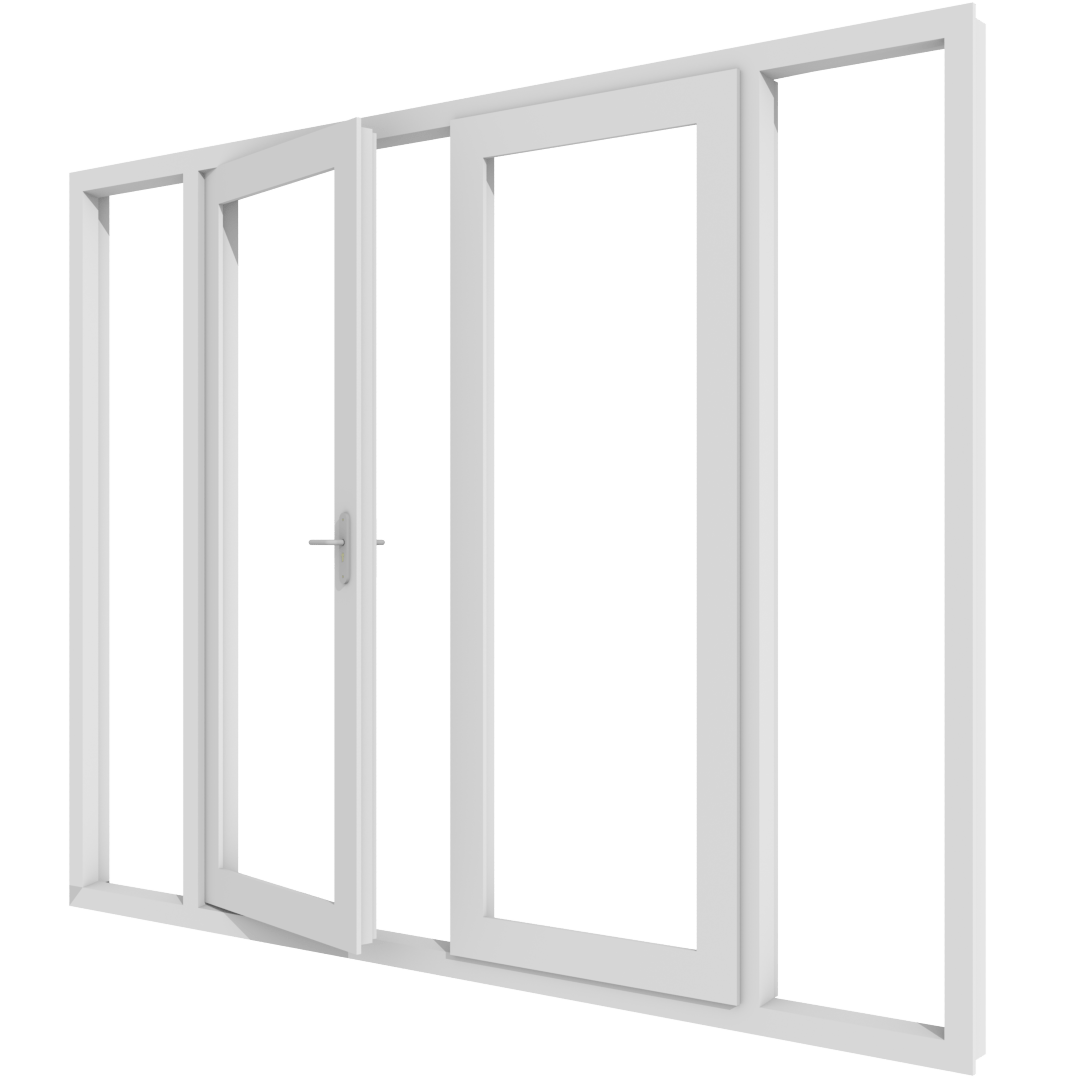 Houten stolp tuindeuren met twee zijlichten buitendraaiend en royale lichtinval